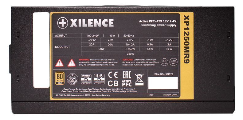 БЖ 1250W Xilence Performance X 80+ Gold, 140mm, Modular, Retail Box (XP1250MR9) [402798]