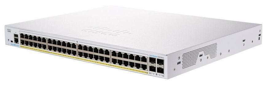 Комутатор Cisco CBS250 48xGE, PoE, 4x10G SFP+, Smart (CBS250-48P-4X-EU) [105097]
