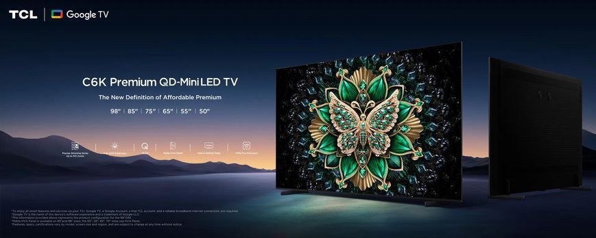 Телевізор 98" TCL MiniLED 4K 144Hz Smart Google TV Titan ONKYO sound (98C61K) [114189]