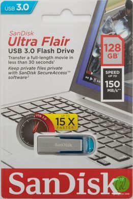Флеш-накопичувач SanDisk USB 3.0 Ultra Flair 128Gb Blue (SDCZ73-128G-G46B) [805569]