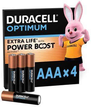 Лужні батарейки Duracell Optimum AAA, 4 шт. (5020302/5019299/5015596) [203726]