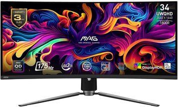 Монітор MSI 34" MAG 341CQP 2xHDMI, DP, USB-C, 2xUSB, QD-OLED, 3440x1440, 21:9, 175Hz, 0.03ms, sRGB 139%, CURVED, FreeSync, HAS, HDR400 (9S6-3DD04T-031) [112613]