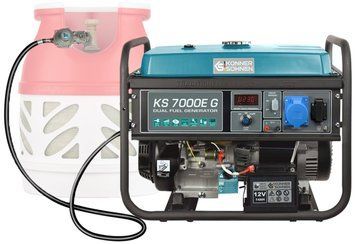 Генератор газобензиновий Konner&Sohnen KS 7000E G LPG, 230В, 5.5кВт, електростартер, 77.2кг (KS7000EG) [105945]