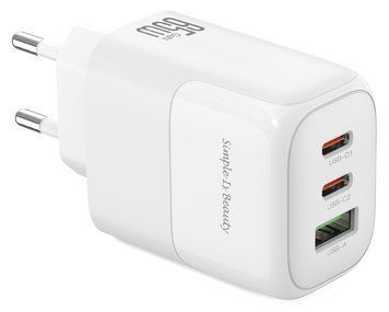Мережевий зардний пристрій XO L139 - 65W PD Dual USB-C & 18W QC USB-A White (L139_White) [201892]