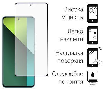 Захисне скло Dengos для Xiaomi Redmi Note 13 4G Black Full Glue 2шт (DG-TG2P-15) [600726]
