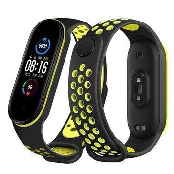Ремінець BeCover Nike Style для Xiaomi Mi Smart Band 5/Mi Smart Band 6 Black-Green (705152) [604607]