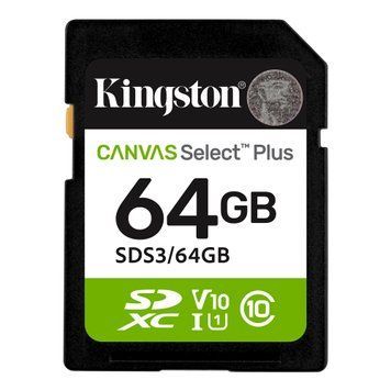 Карта пам`яті SDXC 64GB UHS-I Class 10 Kingston Canvas Select Plus R100MB/s (SDS3/64GB) [613350]