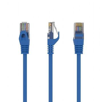 Патч-корд UTP Cablexpert cat.6, літий, 50u штекер із засувкою, 3 м, синій (PP6U-3M/B) [610111]