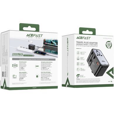 Зарядний пристрій 5xUSB 75W (3xUSB-C+2xUSB-A) Gan Z1 Travel Fast Charger Acefast (6974316282495) [402153]