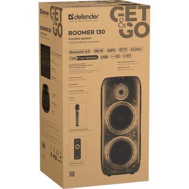 Акустична система 2.0 Defender Boomer 130 120Вт BT/FM/TF/USB/MIC/LED, чорна (65133) [405136]
