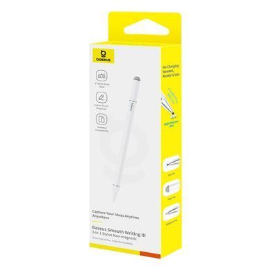 Стилус Baseus Smooth Writing III 3-in-1 Passive Stylus Non-magnetic Version Moon White (P80080804213-00) [806515]