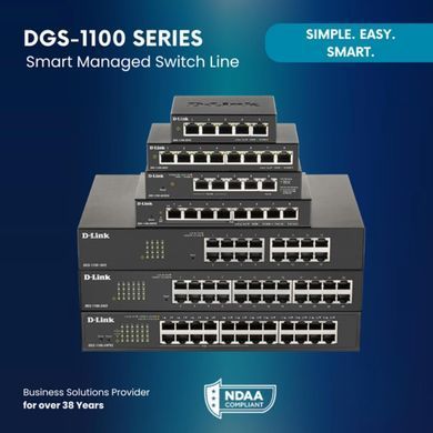 Комутатор D-Link 24xGE, EasySmart (DGS-1100-24V2) [105032]