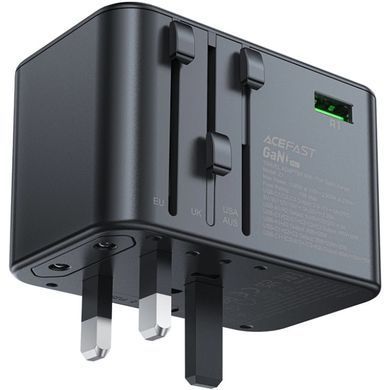 Зарядний пристрій 5xUSB 75W (3xUSB-C+2xUSB-A) Gan Z1 Travel Fast Charger Acefast (6974316282495) [402153]