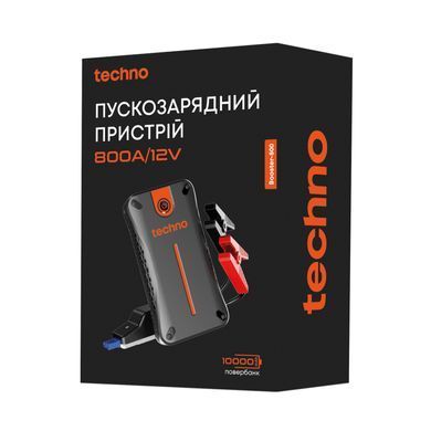 Пусковий пристрій для автомобілів Techno 10000mAh Black (booster-800) [603515]