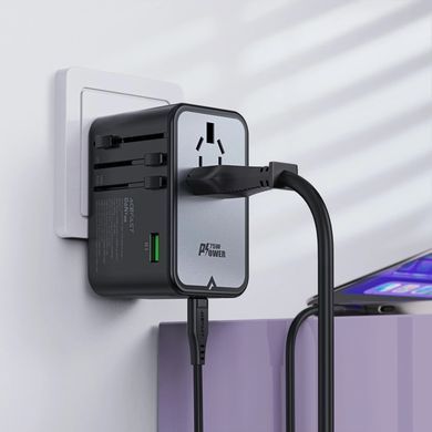 Зарядний пристрій 5xUSB 75W (3xUSB-C+2xUSB-A) Gan Z1 Travel Fast Charger Acefast (6974316282495) [402153]