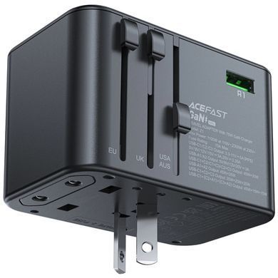 Зарядний пристрій 5xUSB 75W (3xUSB-C+2xUSB-A) Gan Z1 Travel Fast Charger Acefast (6974316282495) [402153]
