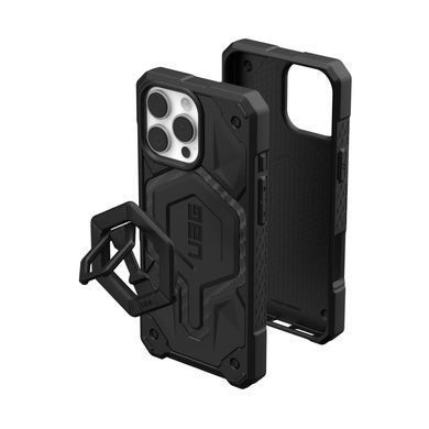 Чохол-накладка+магнітне кільце-тримач Urban Armor Gear Monarch Pro Magsafe для Apple iPhone 16 Pro Max Carbon Fiber/Black Stand (1144571BV01) [616749]