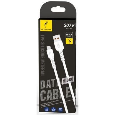 Кабель SkyDolphin S07V TPE High Elastic Line USB - micro USB (M/M), 1 м, White (SDUSB-000597) [604206]