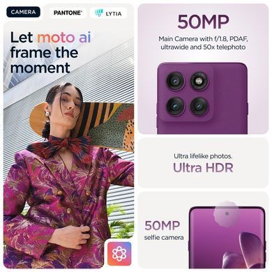 Мобільний телефон MOTO EDGE 60 PRO 8/256 Sparkling Grape  MOTOROLA (PB7X0089RS) [503359]
