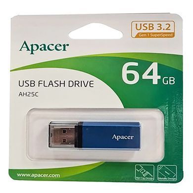 Флеш-накопичувач Apacer USB 3.2 Gen 1 AH25C 64GB Blue (AP64GAH25CU-1) [803114]