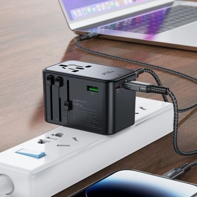Зарядний пристрій 5xUSB 75W (3xUSB-C+2xUSB-A) Gan Z1 Travel Fast Charger Acefast (6974316282495) [402153]