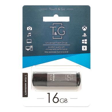 Флеш-накопичувач USB 16GB T&G 121 Vega Series Grey (TG121-16GBGY) [611362]