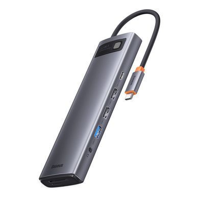 USB-хаб Baseus Metal Gleam Series 12-in-1 Multifunctional Type-C HUB Docking Station Gray (WKWG020213) [802766]