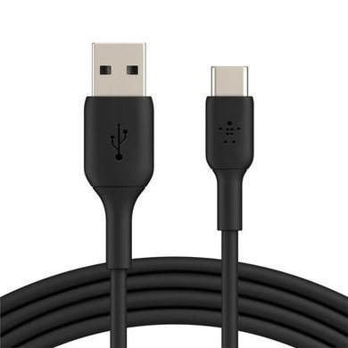 Кабель USB-A > USB-C заряджання/синхронізації Belkin 2м, 15Вт, Type-C, PVC, чорний (CAB001BT2MBK) [112255]
