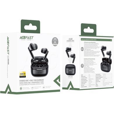 Навушники TWS Acefast W5 hybrid noise reduction black (6974316285373) [404460]