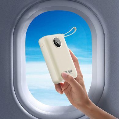 УМБ Dudao 20000mAh K14+ 22,5W PD,QC USB-A,USB-C In/Out,with built-in USB-C/Lightning cables White (6977196680023) [405055]