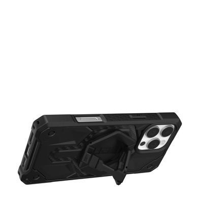 Чохол-накладка+магнітне кільце-тримач Urban Armor Gear Monarch Pro Magsafe для Apple iPhone 16 Pro Max Carbon Fiber/Black Stand (1144571BV01) [616749]