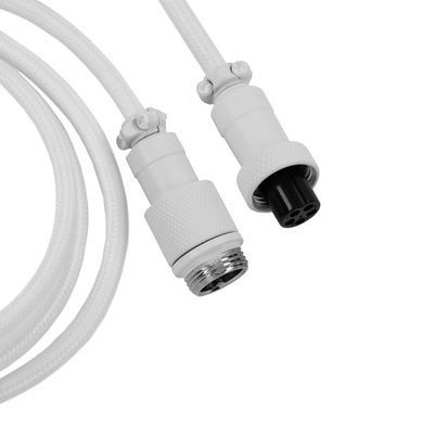 Кабель USB-A/USB-C > USB-C заряджання/синхронізації Keychron, 1.36м, Type-C, Coiled Angled Aviator, білий (CAB9_KEYCHRON) [108591]