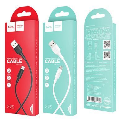 Кабель HOCO X25 USB to Type-C 2A, 1m, PVC, PVC connectors, Black (6957531080145) [805469]