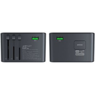 Зарядний пристрій 5xUSB 75W (3xUSB-C+2xUSB-A) Gan Z1 Travel Fast Charger Acefast (6974316282495) [402153]