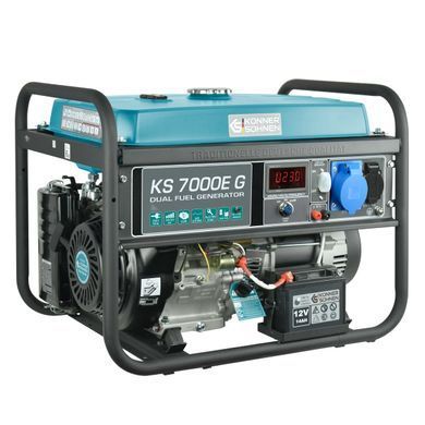 Генератор газобензиновий Konner&Sohnen KS 7000E G LPG, 230В, 5.5кВт, електростартер, 77.2кг (KS7000EG) [105945]