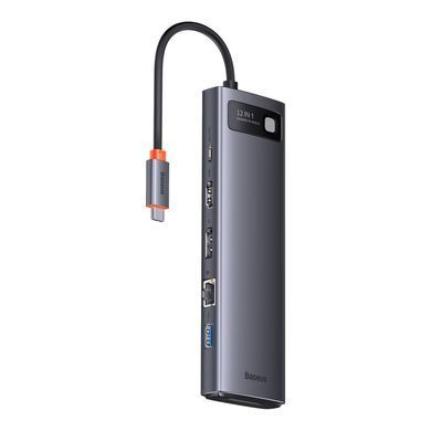 USB-хаб Baseus Metal Gleam Series 12-in-1 Multifunctional Type-C HUB Docking Station Gray (WKWG020213) [802766]