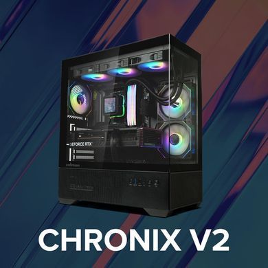 Корпус Zalman Chronix V2 без БЖ, 1xUSB3.0, 1xUSB2.0, 1x Type C, 2x120мм ARGB Reverse, 4x120мм ARGB, VGA 410мм, LCS ready, TG Side/Front Panel, ATX, чорний (CHRONIXV2BLACK) [112533]
