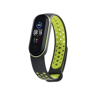 Ремінець BeCover Nike Style для Xiaomi Mi Smart Band 5/Mi Smart Band 6 Black-Green (705152) [604607]