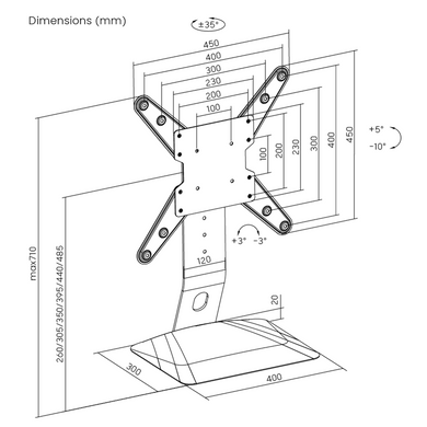 Кріплення для візуальних систем KIVI (Motion TV Stand) [302344]