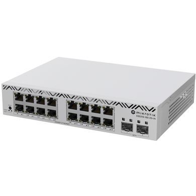 Комутатор Mikrotik, 16x Gigabit Ethernet ports, 2x 10G SFP+ ports, 16 MB FLASH, SwO (CSS318-16G-2S+IN) [401594]