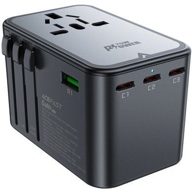 Зарядний пристрій 5xUSB 75W (3xUSB-C+2xUSB-A) Gan Z1 Travel Fast Charger Acefast (6974316282495) [402153]
