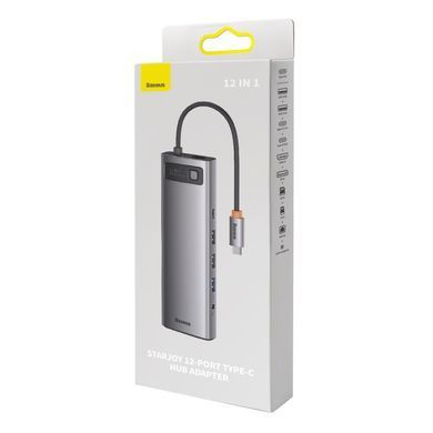 USB-хаб Baseus Metal Gleam Series 12-in-1 Multifunctional Type-C HUB Docking Station Gray (WKWG020213) [802766]