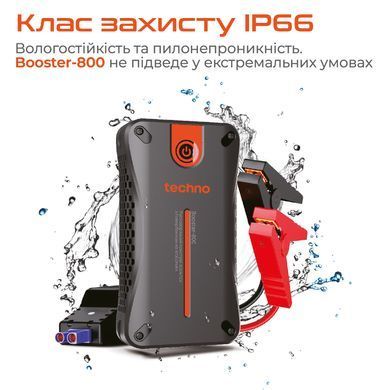 Пусковий пристрій для автомобілів Techno 10000mAh Black (booster-800) [603515]