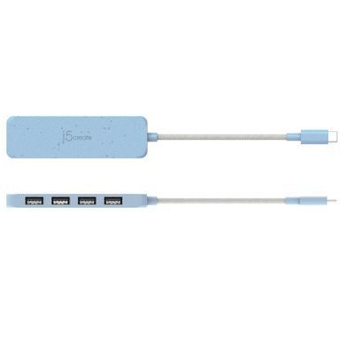 USB-хаб J5create 4 USB-A Cyan (JCH341EC-N) [618222]