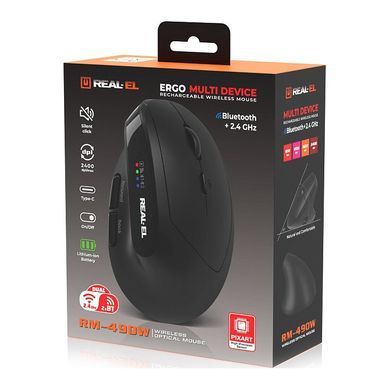 Миша бездротова REAL-EL RM-490W Black (EL123200058) [615562]