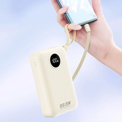 УМБ Dudao 20000mAh K14+ 22,5W PD,QC USB-A,USB-C In/Out,with built-in USB-C/Lightning cables White (6977196680023) [405055]