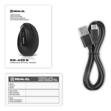 Миша бездротова REAL-EL RM-490W Black (EL123200058) [615562]