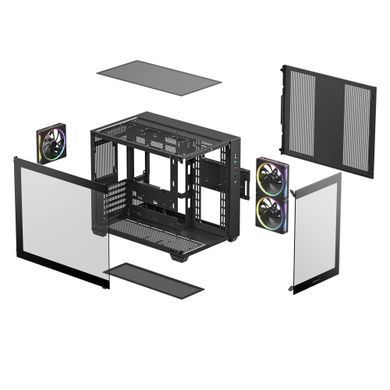 Корпус DeepCool CG330 3F Black без БЖ (R-CG330-BKNGM3-G) [618112]