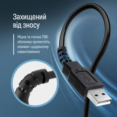 Кабель ColorWay USB - USB V 2.0 (M/F), 1.8 м, Black (CW-CBUF076-BK) [613619]