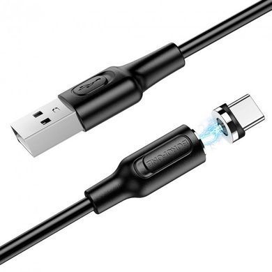 Кабель BOROFONE BX41 USB to Type-C 2.4A, 1m, PVC, PVC connectors, magnetic, Black (6931474738462) [803652]